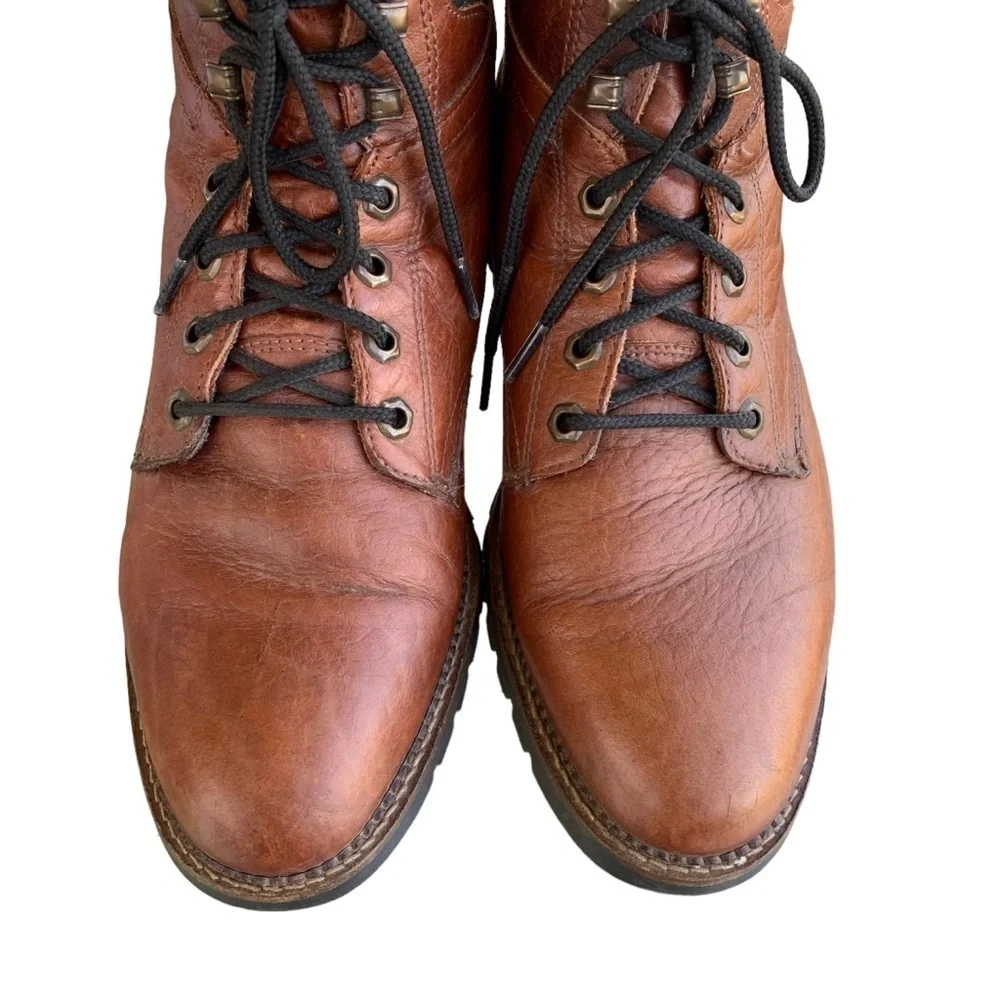 H.S. Trask Mens Brown Leather Ankle Lace Up Chukka Boots Size 10 M Made in USA